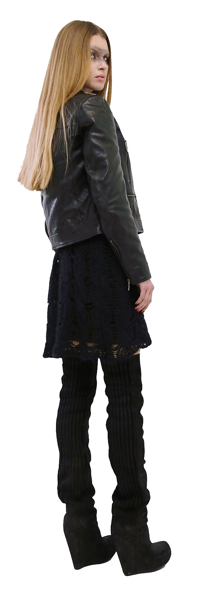 DANIELE BASTA LEATHER AND SILVER JACKET 